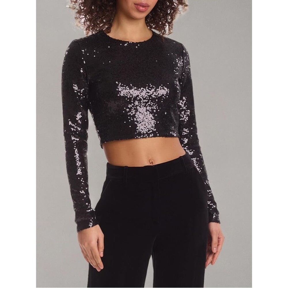 ✨ Commando Sequin Long Sleeve Crop Top ✨